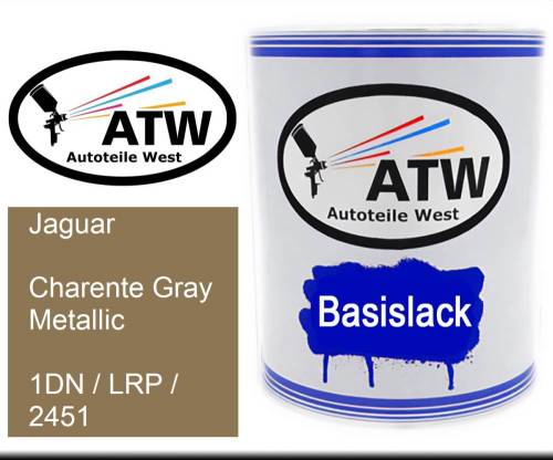 Jaguar, Charente Gray Metallic, 1DN / LRP / 2451: 1L Lackdose, von ATW Autoteile West.